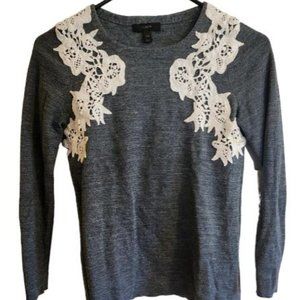 J Crew Size XXS Sweater with White Flower Embroidery!